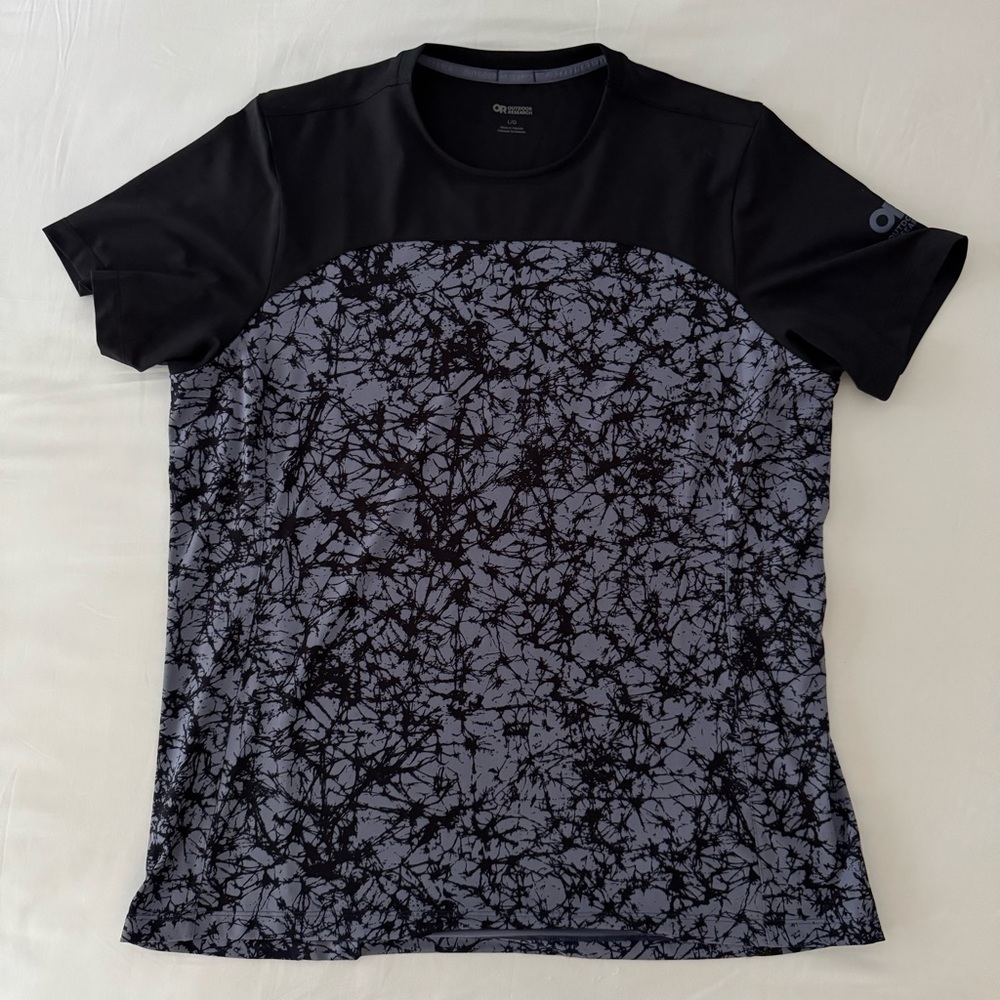 Outdoor Research Freewheel SS Jersey - Women's L - Summit Atoms (Slate Blue/Blk)